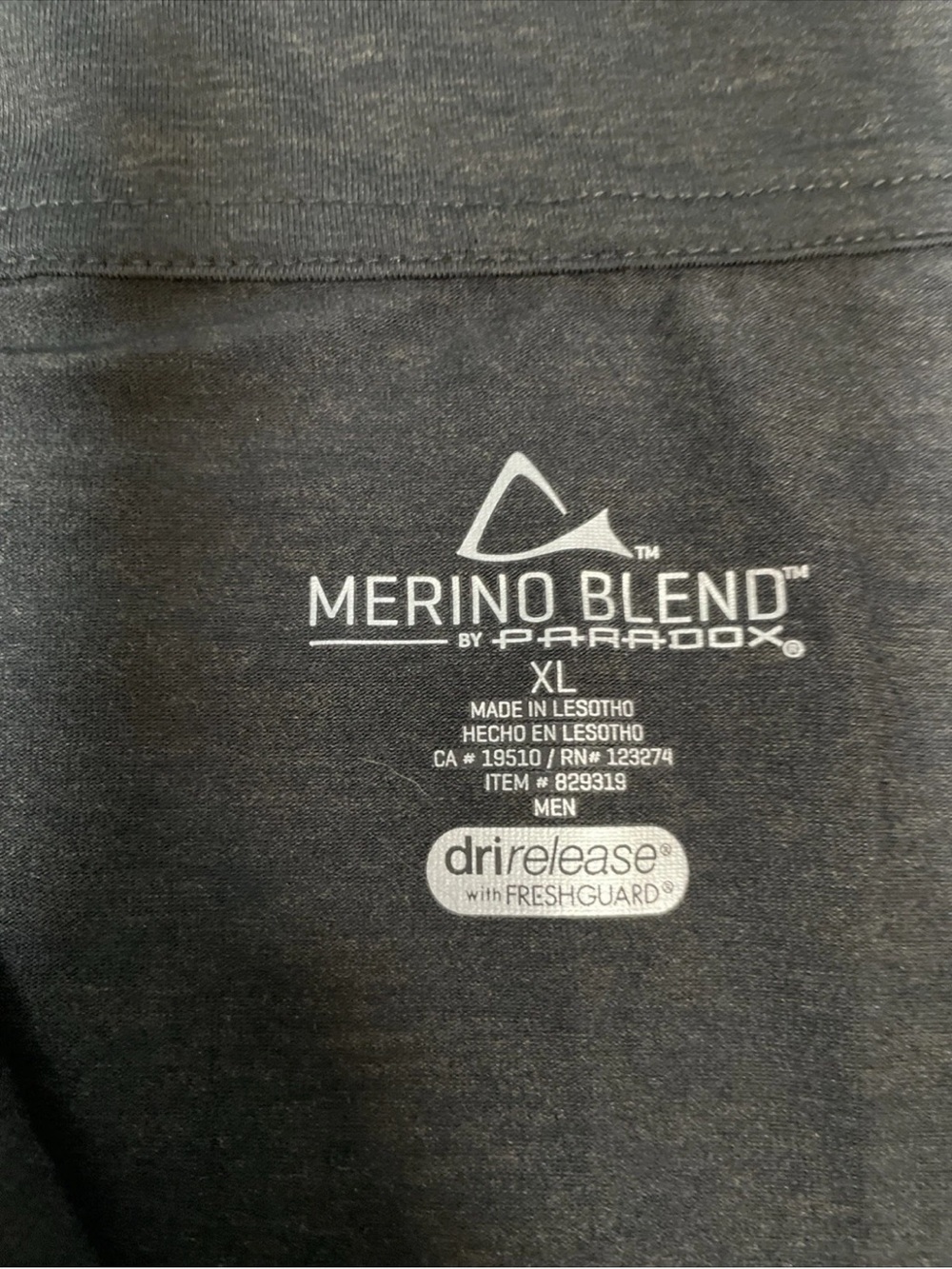 Paradox 1/4 Zip Merino Blend Performance Base Layer Top Black Mens Size XL New - Picture 2 of 6